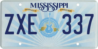 MS license plate ZXE337