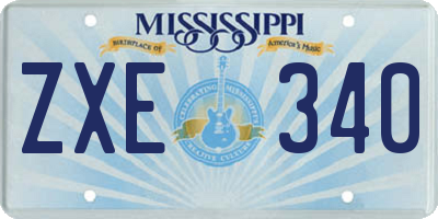 MS license plate ZXE340