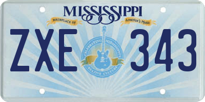 MS license plate ZXE343