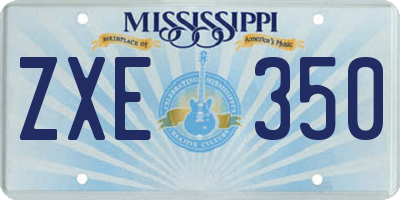 MS license plate ZXE350