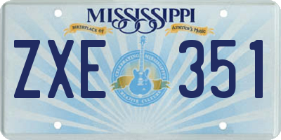 MS license plate ZXE351