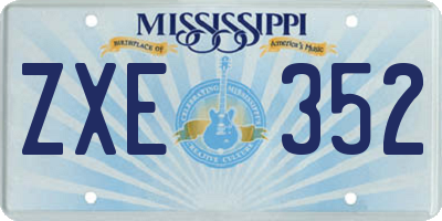 MS license plate ZXE352