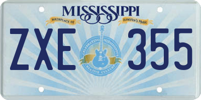 MS license plate ZXE355
