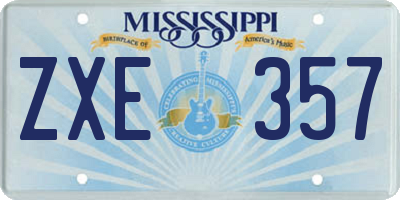 MS license plate ZXE357