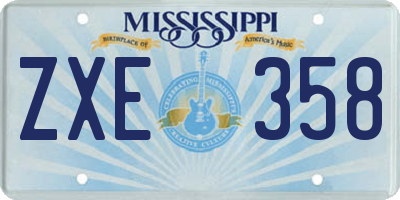 MS license plate ZXE358