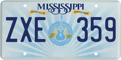 MS license plate ZXE359