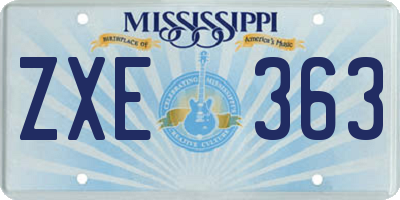 MS license plate ZXE363