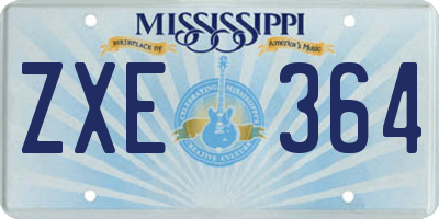 MS license plate ZXE364