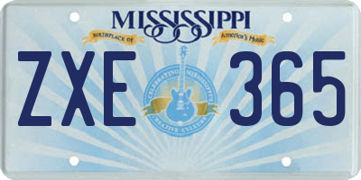 MS license plate ZXE365