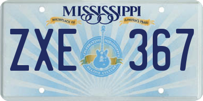 MS license plate ZXE367
