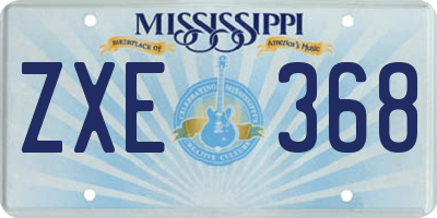 MS license plate ZXE368