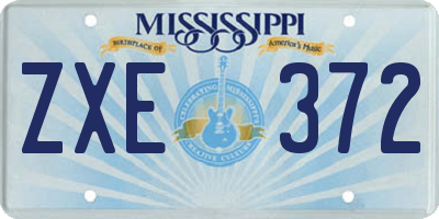 MS license plate ZXE372