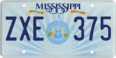 MS license plate ZXE375