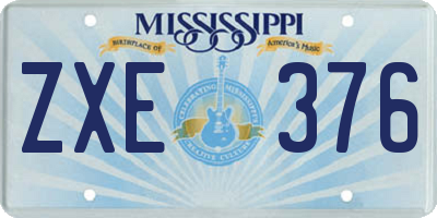 MS license plate ZXE376