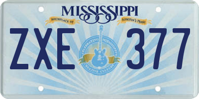 MS license plate ZXE377