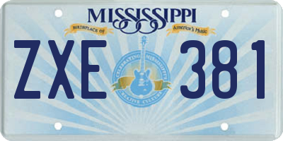 MS license plate ZXE381