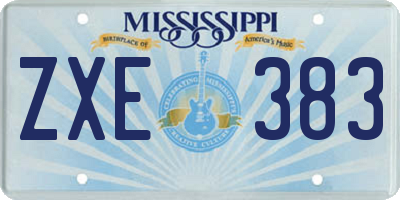 MS license plate ZXE383