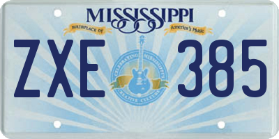 MS license plate ZXE385