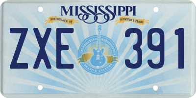 MS license plate ZXE391