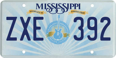 MS license plate ZXE392