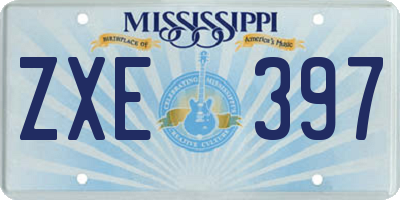 MS license plate ZXE397