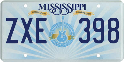 MS license plate ZXE398