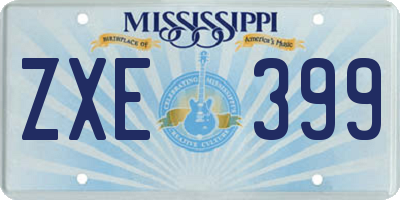 MS license plate ZXE399