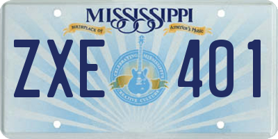 MS license plate ZXE401