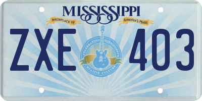 MS license plate ZXE403