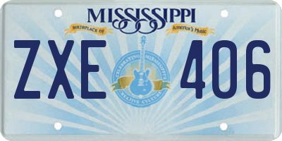 MS license plate ZXE406