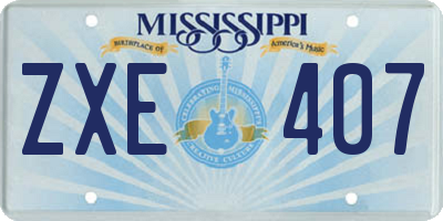 MS license plate ZXE407