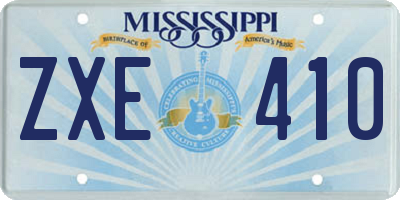 MS license plate ZXE410