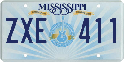 MS license plate ZXE411