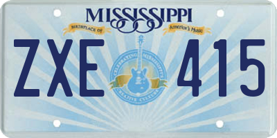 MS license plate ZXE415
