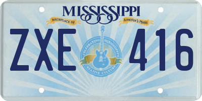 MS license plate ZXE416