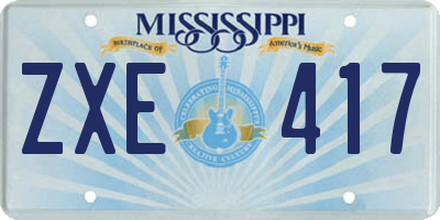 MS license plate ZXE417
