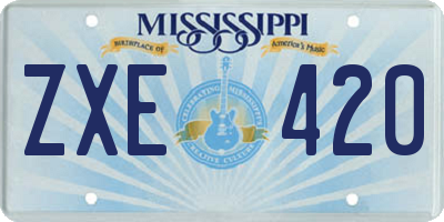 MS license plate ZXE420