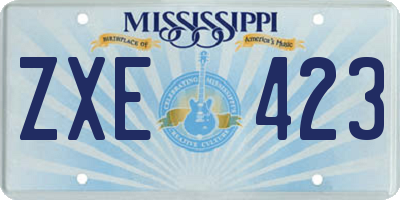MS license plate ZXE423