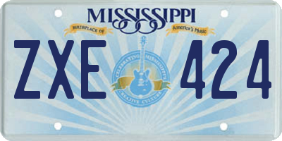 MS license plate ZXE424