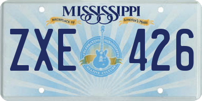 MS license plate ZXE426