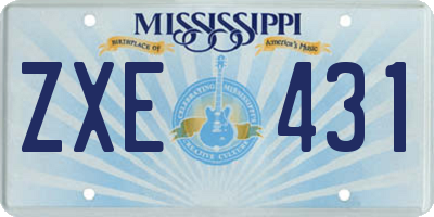 MS license plate ZXE431