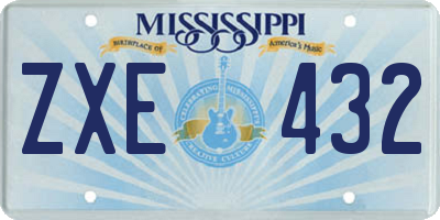 MS license plate ZXE432
