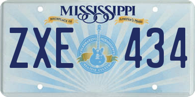 MS license plate ZXE434