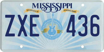 MS license plate ZXE436