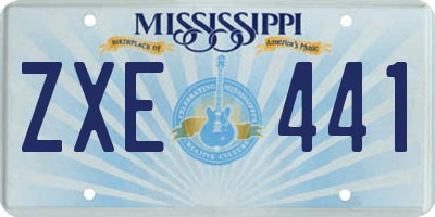 MS license plate ZXE441