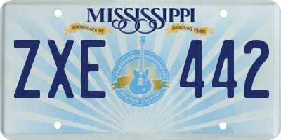MS license plate ZXE442
