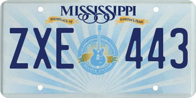 MS license plate ZXE443