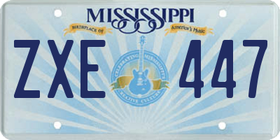MS license plate ZXE447