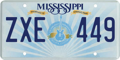 MS license plate ZXE449