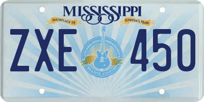 MS license plate ZXE450